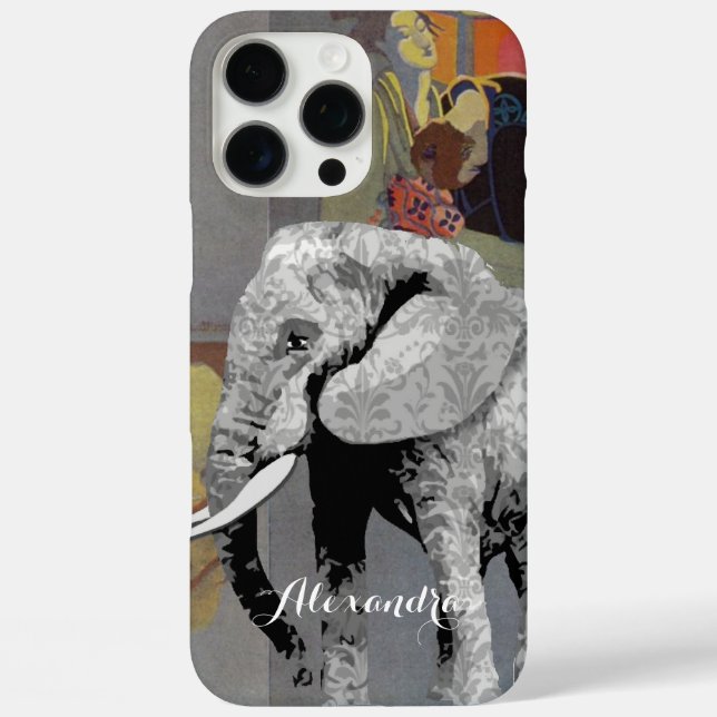 Coques Case-Mate iPhone Etui téléphonique personnalisé Elephant Damask (Verso)