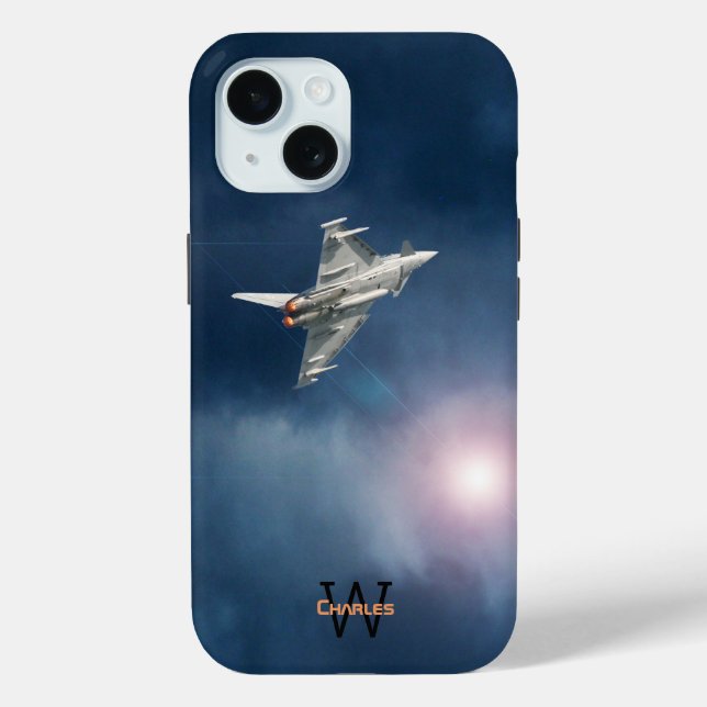 Coques Case-Mate iPhone Eurofighter Typhoon avion, ciel nocturne, votre no (Verso)