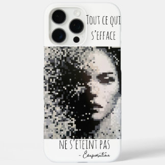 Coque iPhone 16 Pro Max Évaporation Portrait Pixel Art Noir et Blanc