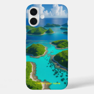 Coque Pour iPhone 16 Plus Évasion Océanique : Paradis Aérien des Îles
