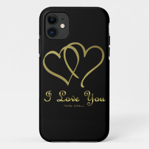 Coque Case-Mate Pour iPhone Eventré Gold Hearts i Love You
