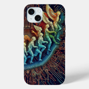 Coque Case-Mate iPhone Évolution technologique : Futurisme noir & blanc