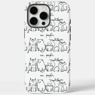 Coque iPhone 16 Pro Max Ew, Les Gens Drôle Amoureux de les chats Meowy