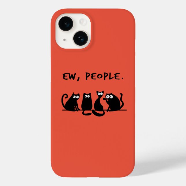 Coques Case-Mate iPhone Ew People Funny Meowy Black Cats  (Verso)