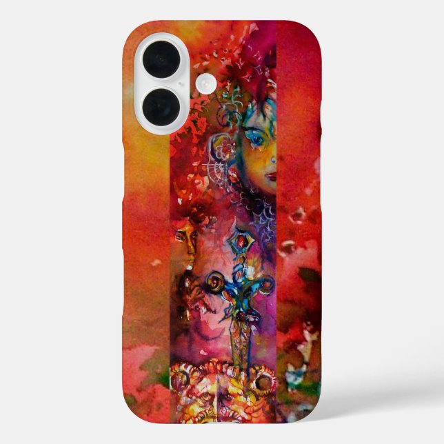 Coques Case-Mate iPhone EXCALIBUR /REINE DE L'ÉPÉE MAGIQUE Imaginaire roug (Verso)