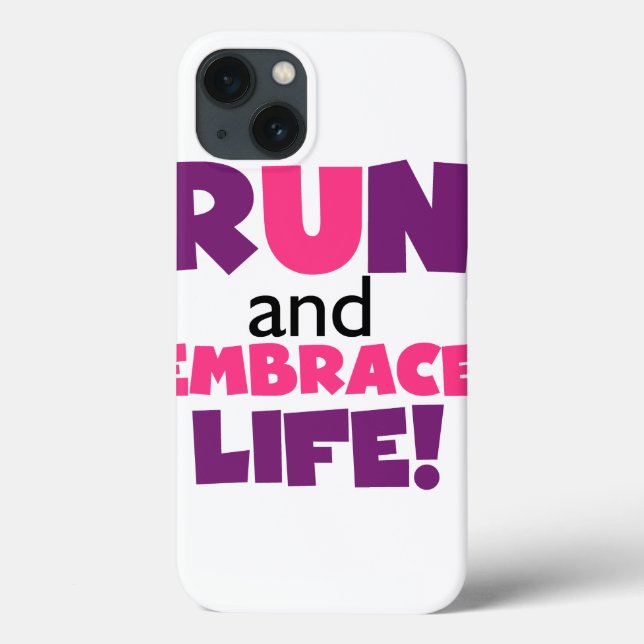 Coques Case-Mate iPhone Exécuter Embrasser la vie rose pourpre (Verso)