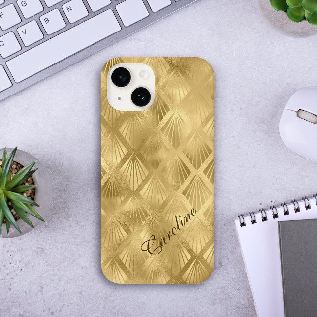 Coques Case-Mate iPhone Exotic Gold Géométrique Élégant Motif (Créateur téléchargé)