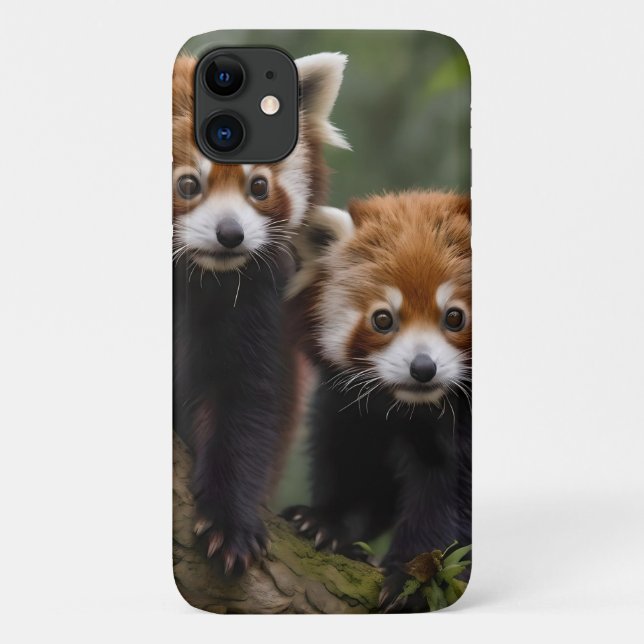 Coques Case-Mate iPhone "Explorateurs en haut de l'arbre : Pandas rouge bé (Dos)