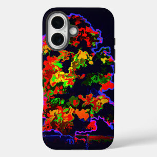 Coque Pour iPhone 16 Explosion d'arbre néon