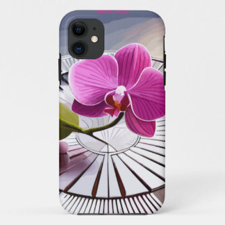 Case-Mate iPhone Case Exquise orchidée rose repose sur une plaque d'arge
