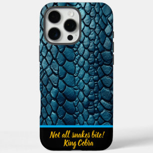 Coque iPhone 16 Pro Max Exquise peau de serpent bleu chatoyante au soleil