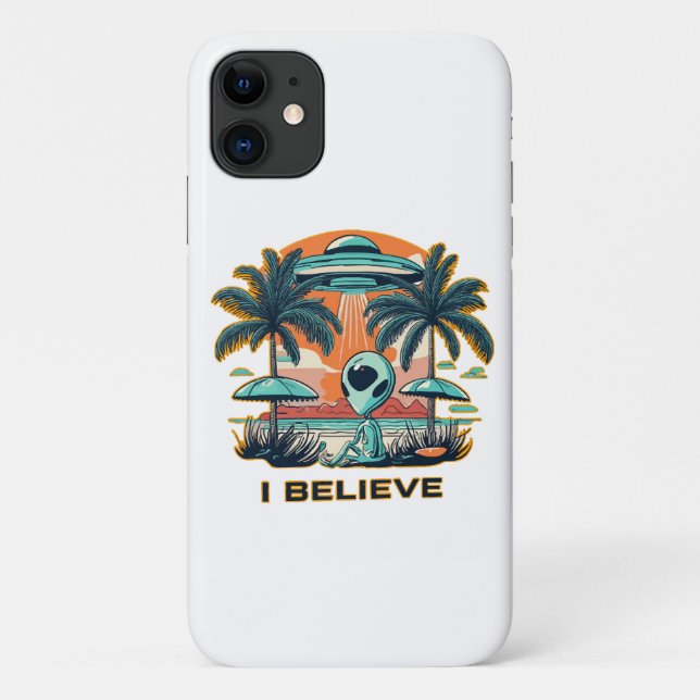 Coques Case-Mate iPhone extraterrestre avec OVNI JE CROIS (Dos)
