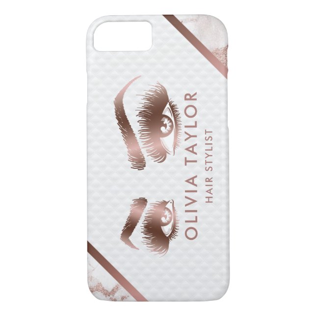 Coques Case-Mate iPhone Eyelashes maquillage Artiste Rose Gold Eyes Brows (Dos)