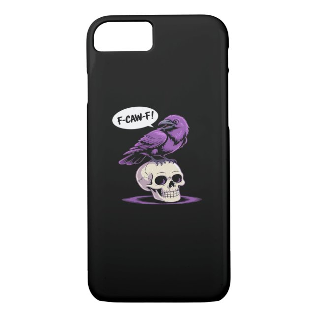 Coques Case-Mate iPhone F-Caw-F Crow Skull Halloween Humor Graphic Design  (Dos)