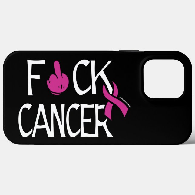 Coques Case-Mate iPhone F#CK CANCER...Cancer du sein (Verso (horizontal))