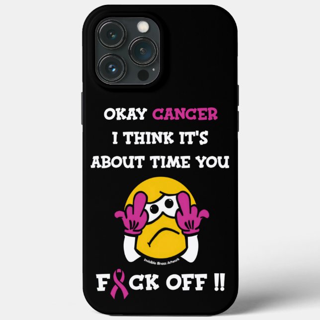 Coques Case-Mate iPhone F#CK OFF...Cancer du sein (Verso)