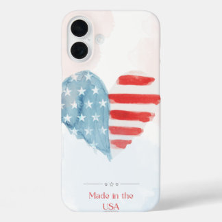Coque Pour iPhone 16 Plus Fabriqué dans l'étui téléphonique aux États-Unis