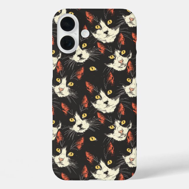 Coques Case-Mate iPhone Façades de chats élégantes (Verso)