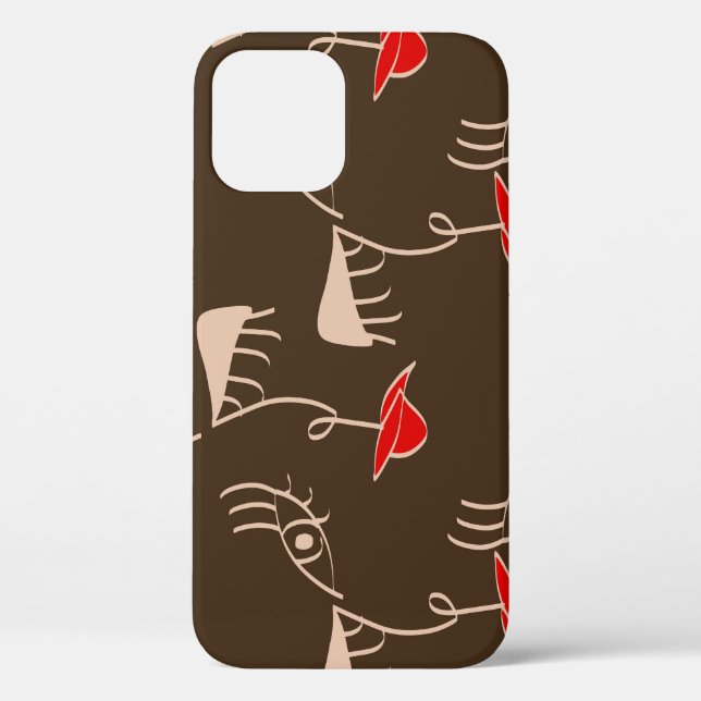Coques Case-Mate iPhone Face de femme à une ligne : motif abstrait. (Verso)