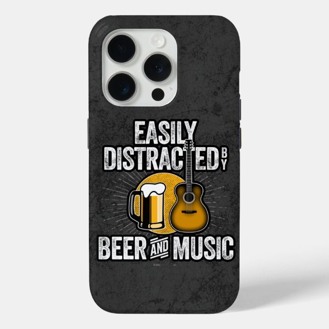 Coques Case-Mate iPhone Facilement distrait par Bière et Musique Coque-Mat (Verso)
