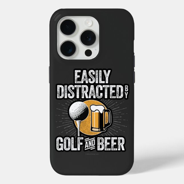 Coques Case-Mate iPhone Facilement distrait par Golf et Bière Coque-Mate i (Verso)