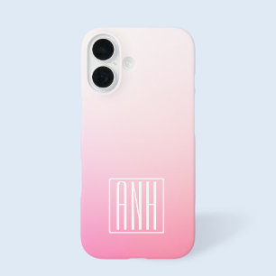 Coque Pour iPhone 16 Fading Pinks Dégradé et Vos Initiales