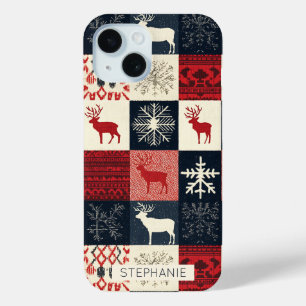 Coque Case-Mate iPhone Fair Isle Patchwork Reindeer