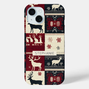 Coque Case-Mate iPhone Fair Isle Patchwork Renard rustique