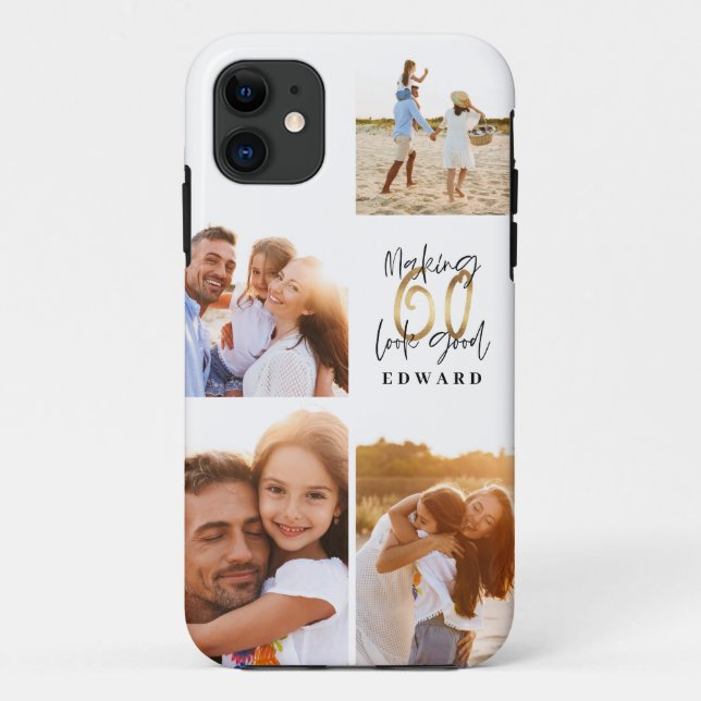 Coques Case-Mate iPhone Faire 60 look bon or noir photo anniversaire (Dos)