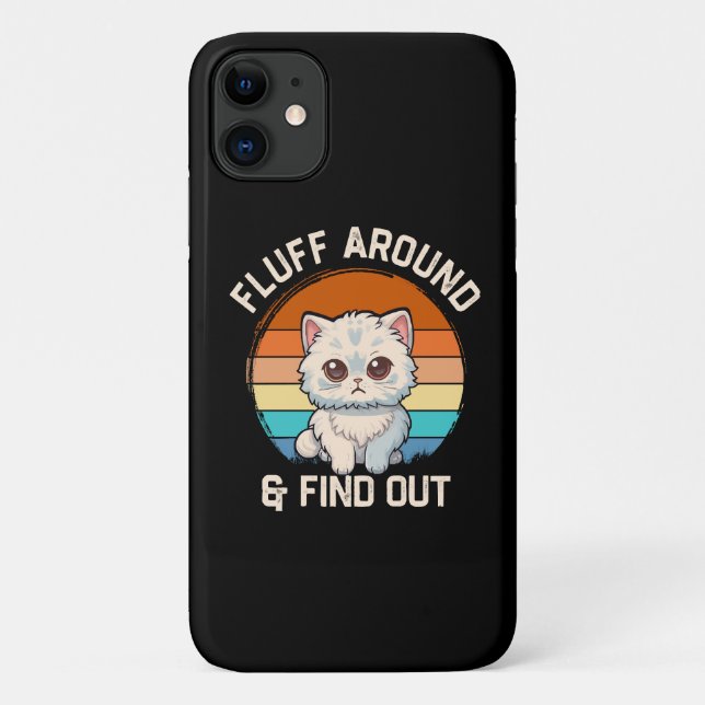 Coques Case-Mate iPhone Faire du Fluff et Découvrir Drôle Chat Rétro (Dos)
