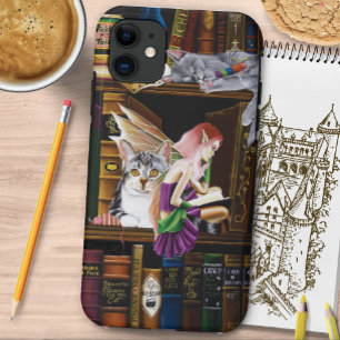 Case-Mate iPhone Case Fairy Cats Livres Bibliothèque Imaginaire