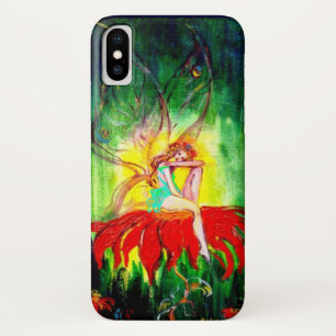 Coque Case-Mate Pour iPhone FAIRY DREAMING SUR LA FLEURS ROUGE vert jaune