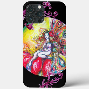 ETUI iPhone Case-Mate FAIRY TITANIA ASSIS SUR UNE FLEURS ROUGE