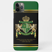 Faites votre propre blason Green Gold Lion Emblem