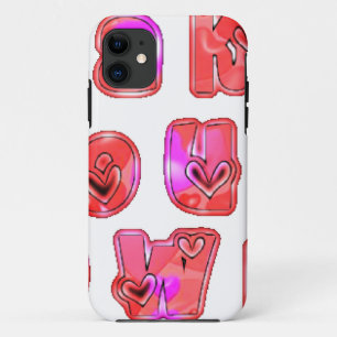 Coque iPhone 11 Faites votre propre coeur Art Design d'impression