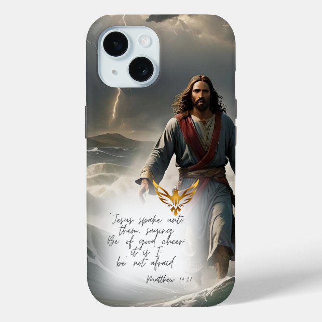Coques Case-Mate iPhone Faith Based Jesus on Water Gold Dove New Testament (Verso)
