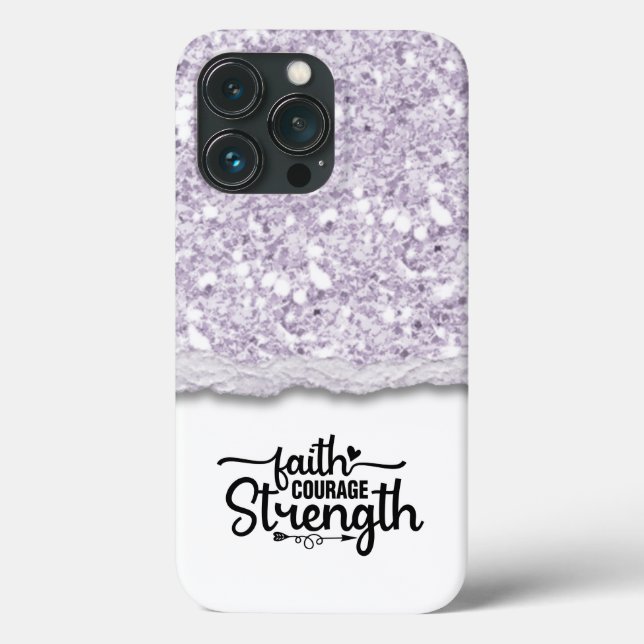 Coques Case-Mate iPhone Faith Courage Force Calligraphie Script Citation (Verso)