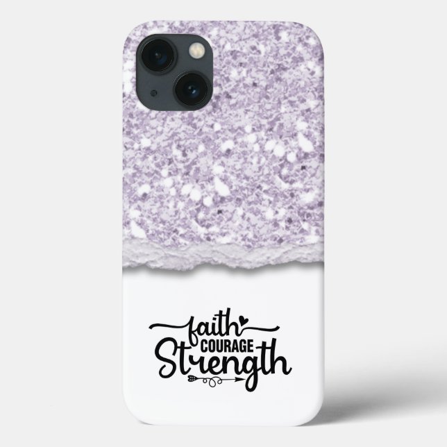 Coques Case-Mate iPhone Faith Courage Force Calligraphie Script Citation (Verso)