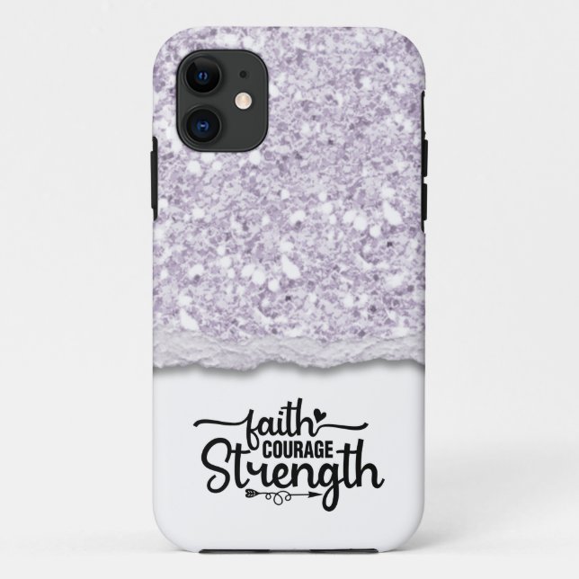 Coques Case-Mate iPhone Faith Courage Force Calligraphie Script Citation (Dos)