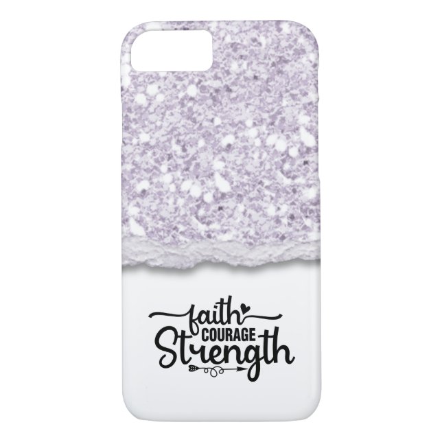 Coques Case-Mate iPhone Faith Courage Force Calligraphie Script Citation (Dos)