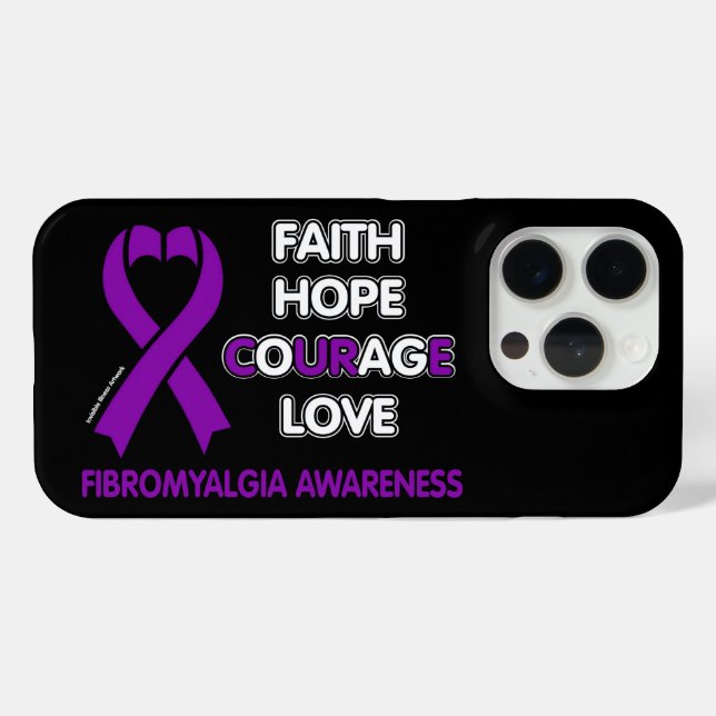 Coques Case-Mate iPhone Faith Hope Courage Love...Fibro (Verso (horizontal))