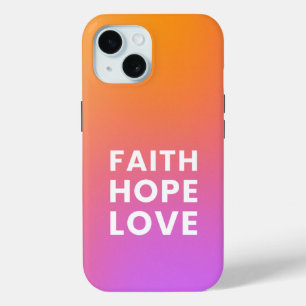 Coque Case-Mate iPhone Faith Hope Love Gradient Color Orange Purple