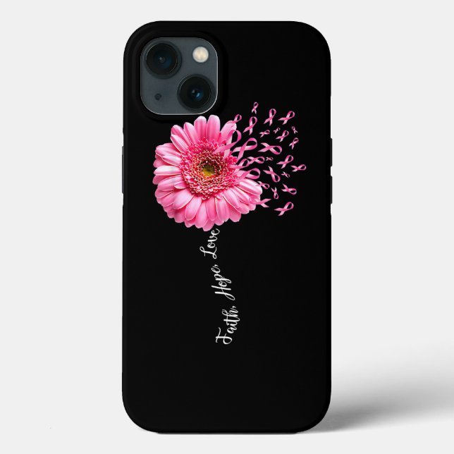 Coques Case-Mate iPhone Faith Hope Love Pink Ribbon Daisy Flower Breast Ca (Verso)