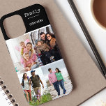 Case-Mate iPhone Case Famille 4 Photo Collage noir Personnalisé<br><div class="desc">Créez votre propre étui photo personnalisée Téléphone pour iphone 12 pro max et de nombreux autres modèles. Le design comprend un collage photo de style grille avec 4 de vos photos préférées, votre nom et le mot "famille" dans le texte de la machine à écrire. Le modèle photo est configuré...</div>