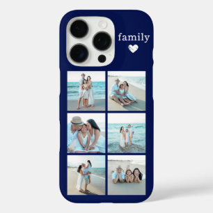 Coque iPhone 16 Pro Famille 6 Photo Bleu Marine
