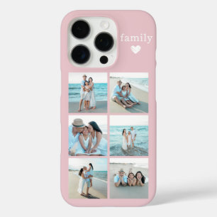 Coque iPhone 16 Pro Famille 6 Photo Rose Pâle