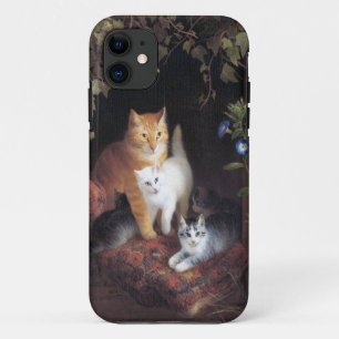 Case-Mate iPhone Case Famille de chats et feuille d'ivoire par Henriette