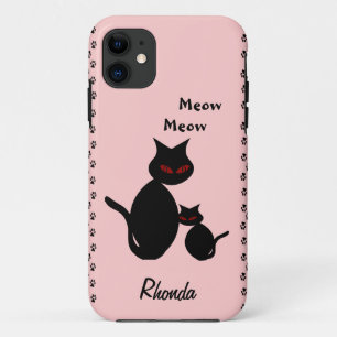 Case-Mate iPhone Case Famille de chats Kitty Noir Personnel