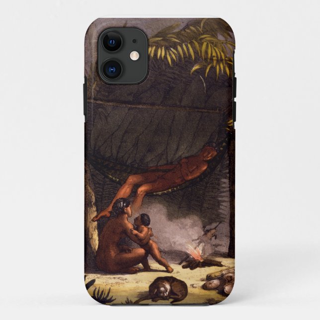Coques Case-Mate iPhone Famille de Natif américain sous un abri de feuille (Dos)