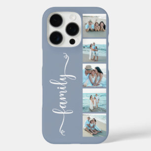 Coque iPhone 16 Pro Famille de polices de caractères Photo Bleu Poussi